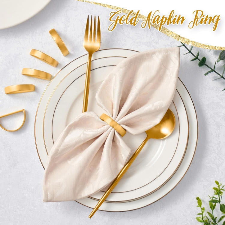 10pcs /Bag Napkin Rings Semicircle Napkin Buckles Wedding Banquet New Year Table Setting Decor