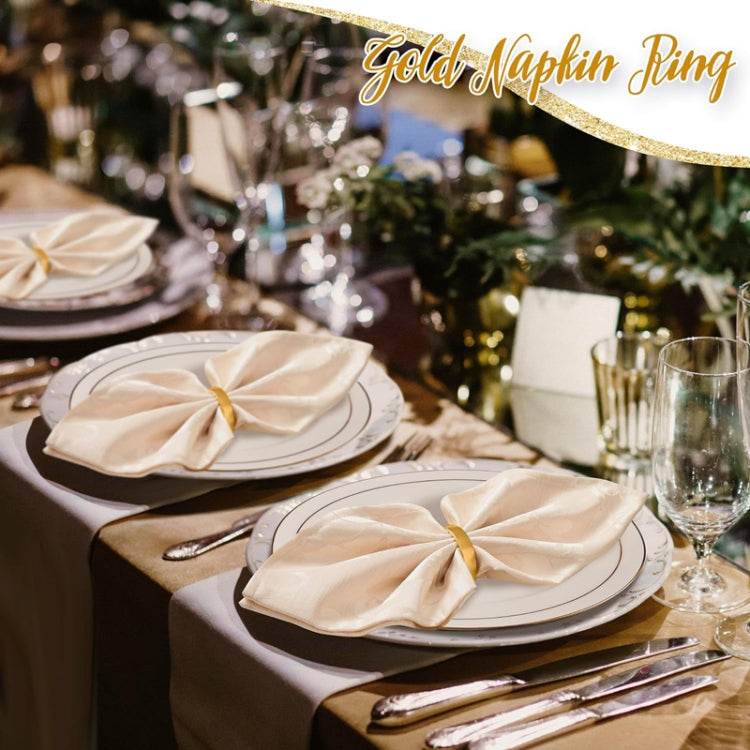 10pcs /Bag Napkin Rings Semicircle Napkin Buckles Wedding Banquet New Year Table Setting Decor
