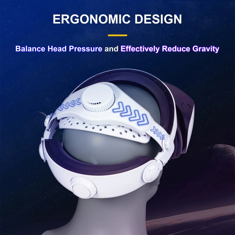 DEVASO For PlayStation VR 2 Elite Headband Non-Slip Comfortable Weight Reducing Headband - White