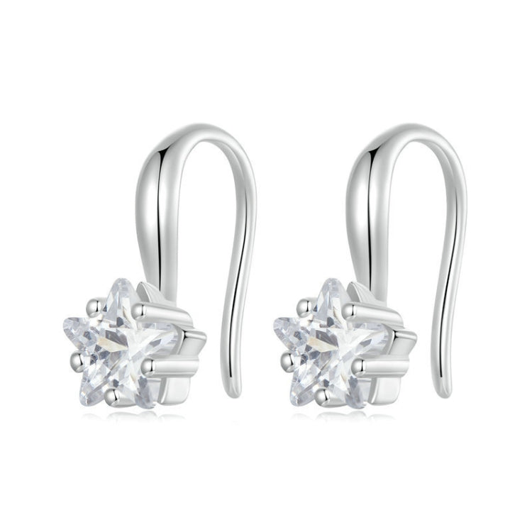 S925 Sterling Silver Star Zircon Female Earrings - BSE1028