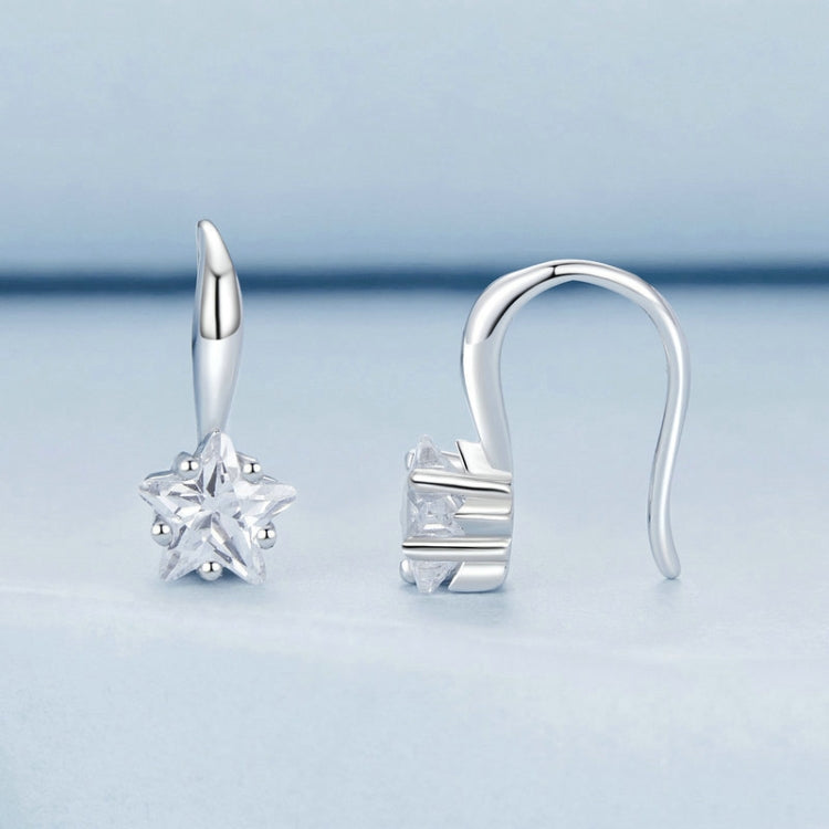 S925 Sterling Silver Star Zircon Female Earrings - BSE1028