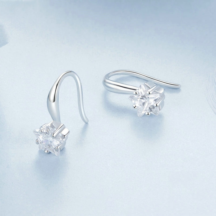 S925 Sterling Silver Star Zircon Female Earrings - BSE1028