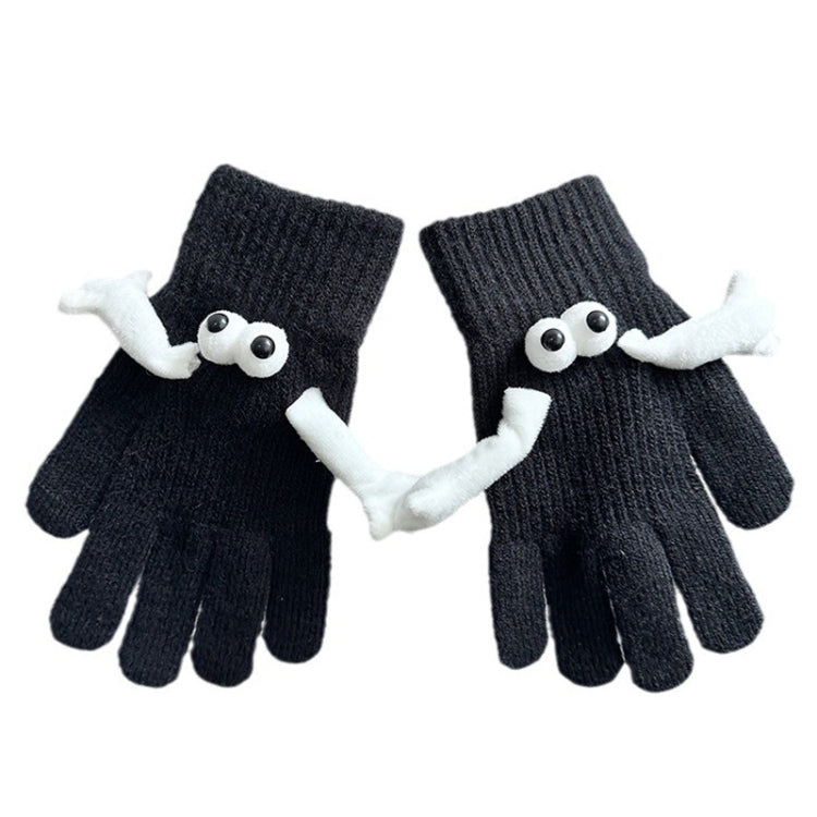 Fall Winter Couple Students Magnetic Warm Gloves Cute Dolls Outdoor Hand In Hand Mittens, Size: Average
