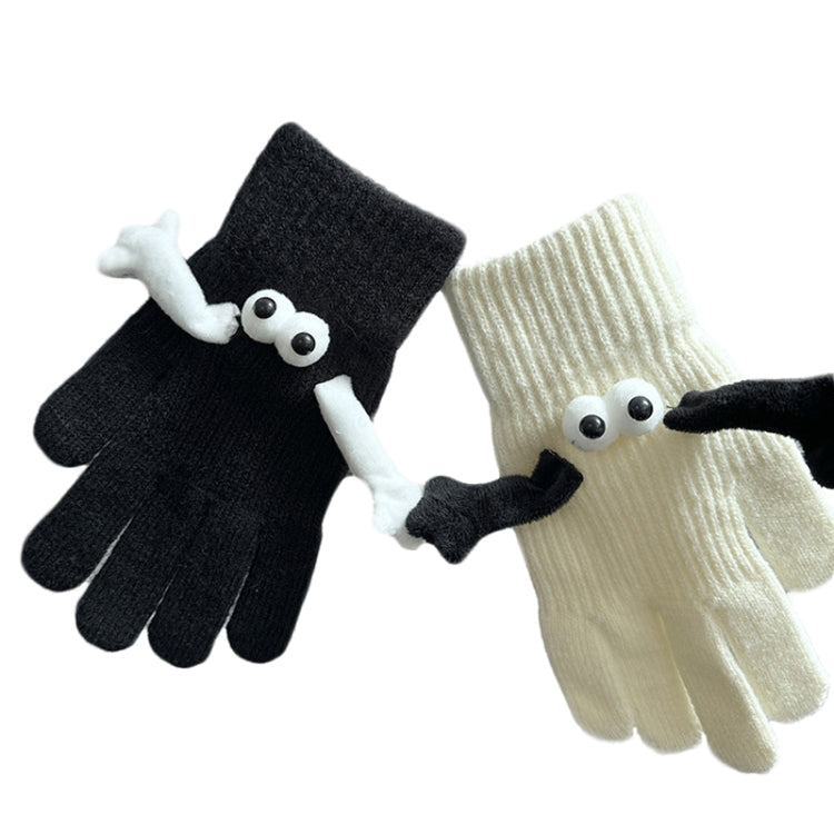 Fall Winter Couple Students Magnetic Warm Gloves Cute Dolls Outdoor Hand In Hand Mittens, Size: Average