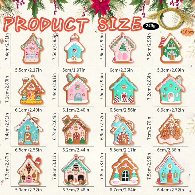 8pcs /Set B PVC Christmas House Pendants Christmas Tree Decorations Scene Arrangement Props
