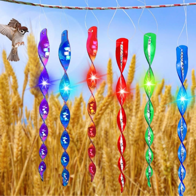 12pcs / Set 30cm Laser Bird Repellent Spiral Wind Reflective Stick Orchard Balcony Garden Decoration
