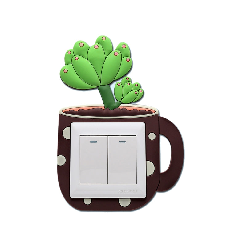 Luminous Three-dimensional Cactus Switch Sticker Socket Panel Cover Decor, Style: Winter Beauty