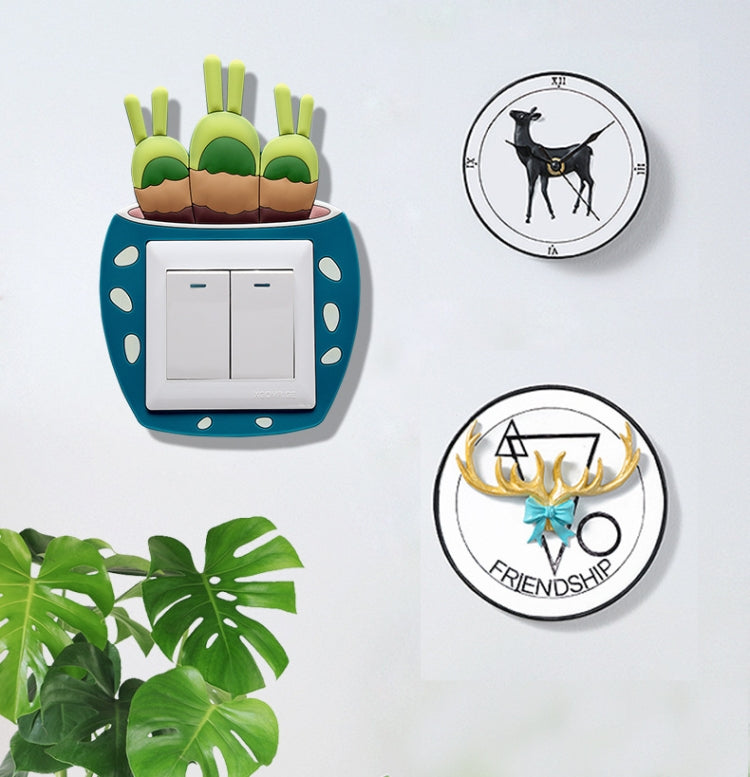 Luminous Three-dimensional Cactus Switch Sticker Socket Panel Cover Decor, Style: Snow Lotus