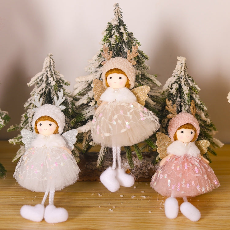Christmas Tree Pendant Beaded Saree Angel Girl Hanging Decoration Children Cute Doll Gift