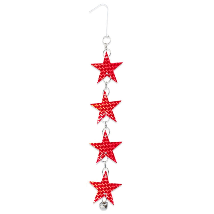 Garden Bird Repellent Decorative Pentagram Hanging Laser Reflective Piece - Red+Silver