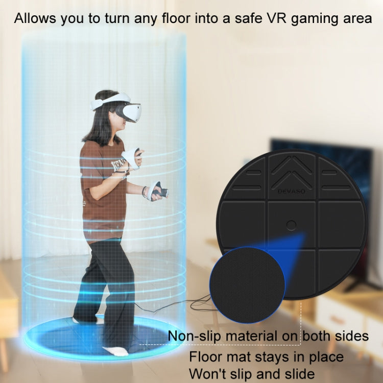 DEVASO VR Glasses Sport Game Simulation Floor Mat - Black