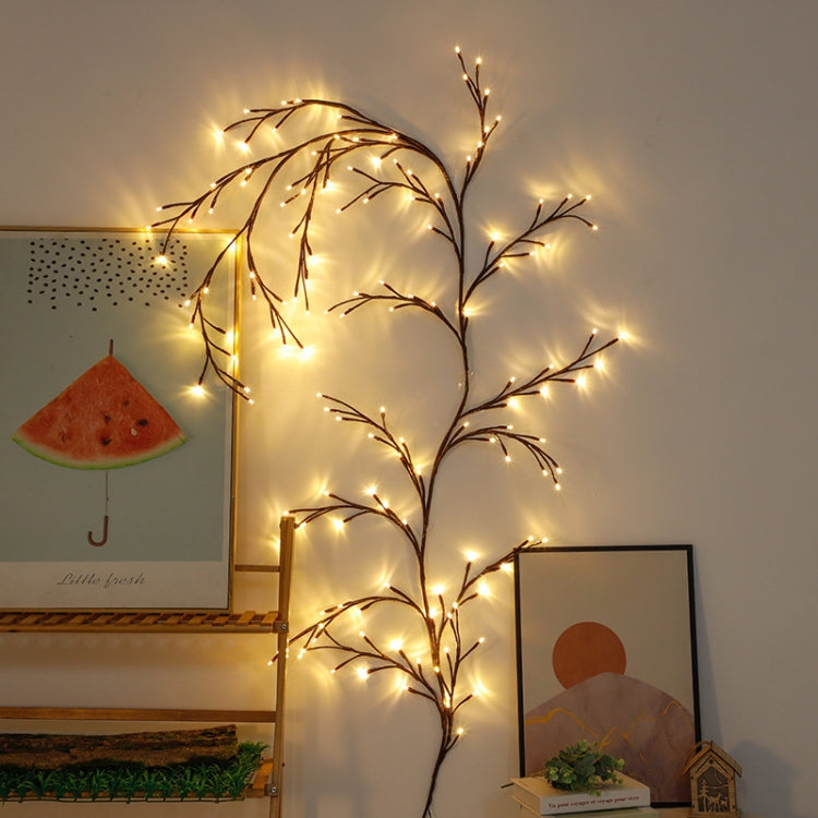2.3m 144 LEDs Branch Rattan String Lights Wedding Home Decor Garland Lamps, Style: USB Always-on - Warm White