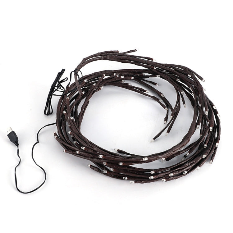 2.3m 144 LEDs Branch Rattan String Lights Wedding Home Decor Garland Lamps, Style: USB Always-on - Warm White