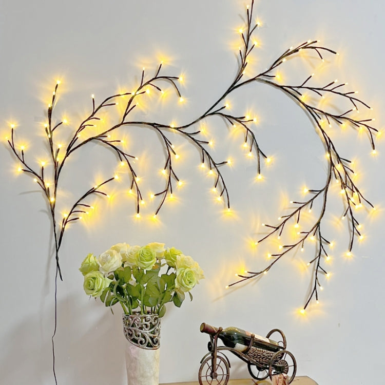 2.3m 144 LEDs Branch Rattan String Lights Wedding Home Decor Garland Lamps, Style: USB Always-on - Warm White