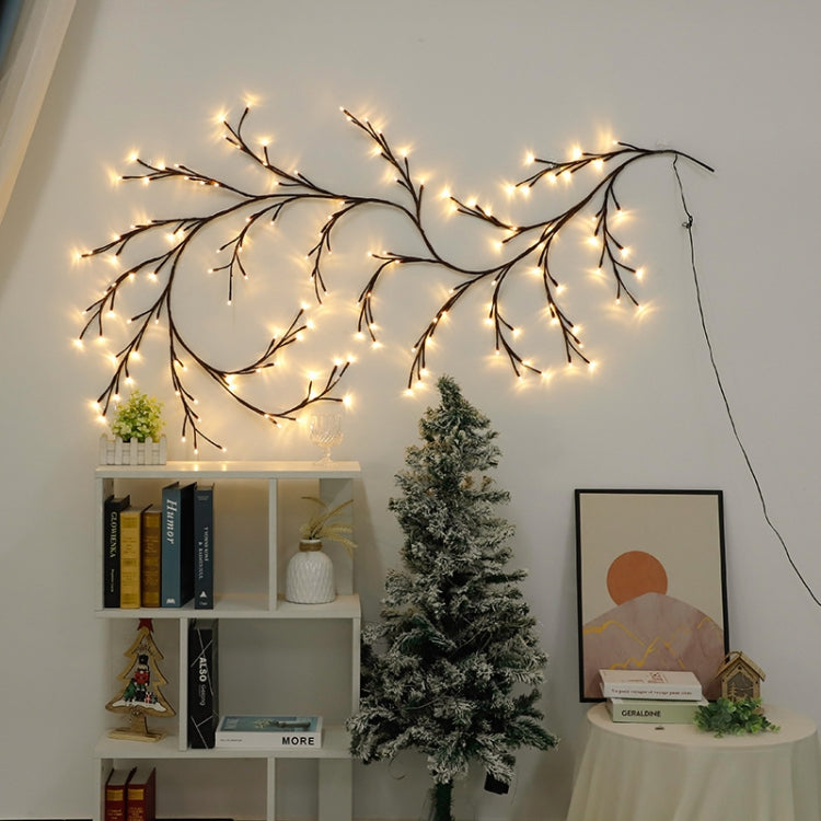 2.3m 144 LEDs Branch Rattan String Lights Wedding Home Decor Garland Lamps, Style: USB Always-on - Warm White
