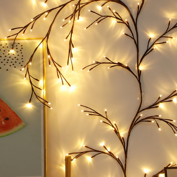 2.3m 144 LEDs Branch Rattan String Lights Wedding Home Decor Garland Lamps, Style: USB Always-on - Warm White