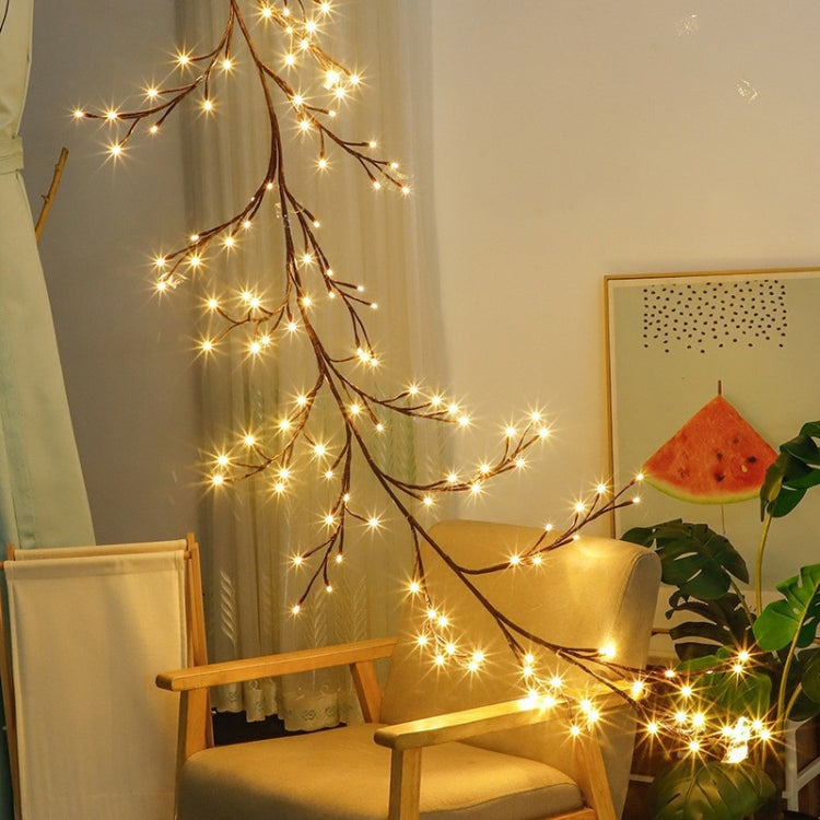2.3m 144 LEDs Branch Rattan String Lights Wedding Home Decor Garland Lamps, Style: USB Always-on - Warm White