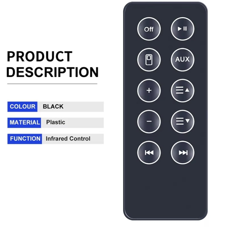 For BOSE SD10 Bluetooth Speaker Remote Control Replacement Parts - Black