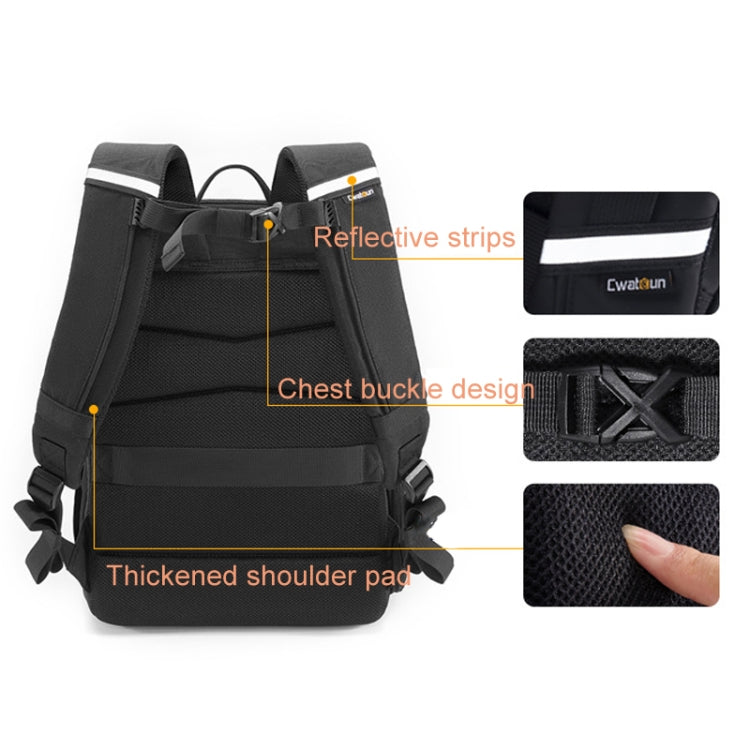 Cwatcun D132 DSLR Camera Backpack Hard-shell Crashproof Waterproof Decompression Shoulder Photo Bag, Color: 1st Generation Large Black