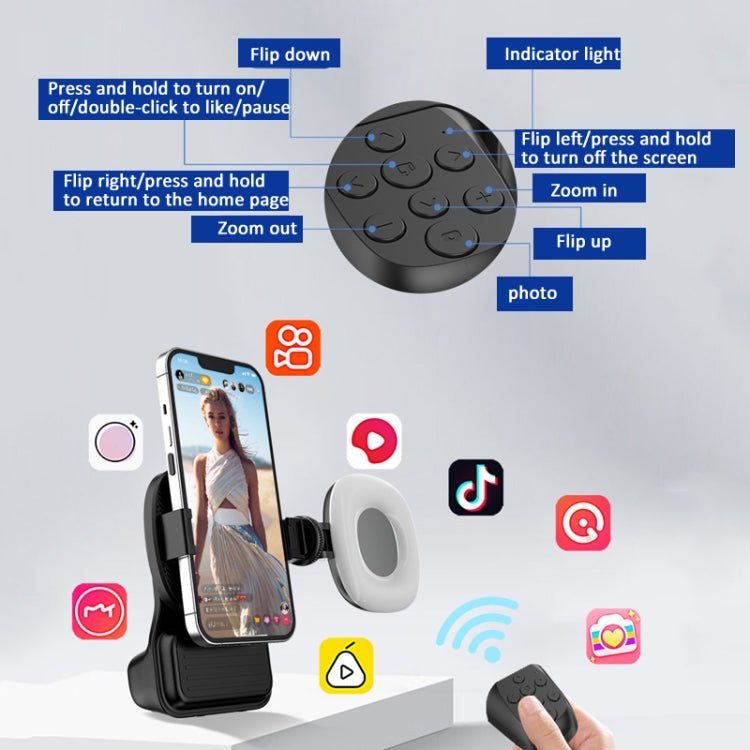 Phone Camera Grip With Cold Shoe Mount and Bluetooth Remote Control With Fill Light