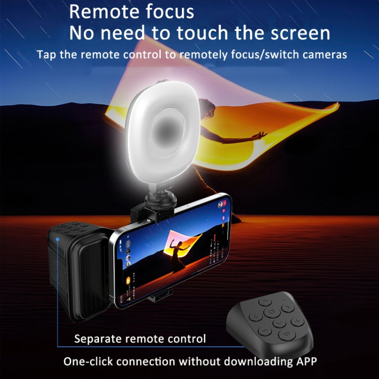 Phone Camera Grip With Cold Shoe Mount and Bluetooth Remote Control With Fill Light