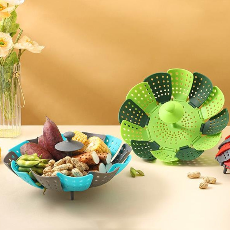 Household Foldable Plastic Lotus Steamer Kitchen Drainage Vegetable Storage Basket