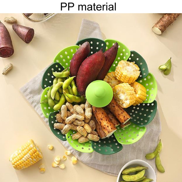 Household Foldable Plastic Lotus Steamer Kitchen Drainage Vegetable Storage Basket
