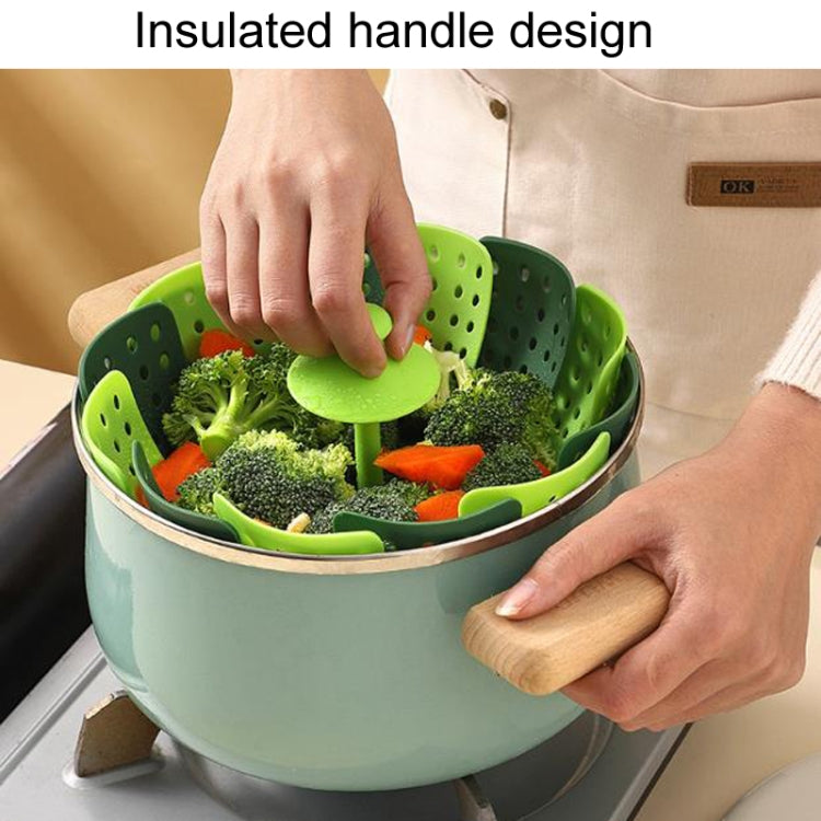 Household Foldable Plastic Lotus Steamer Kitchen Drainage Vegetable Storage Basket
