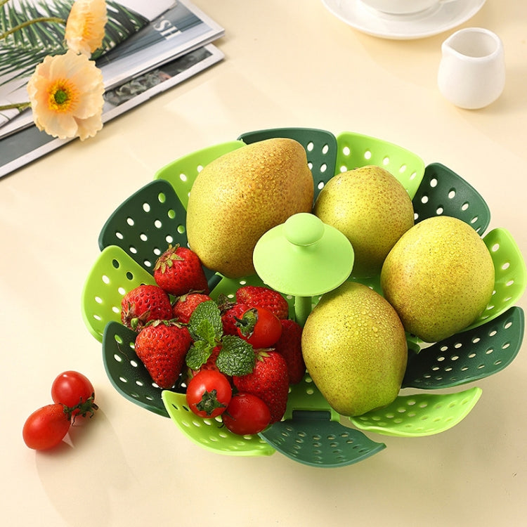 Household Foldable Plastic Lotus Steamer Kitchen Drainage Vegetable Storage Basket
