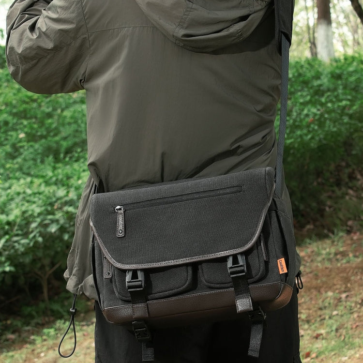 Cwatcun D142 Vintage Camera Bag Shoulder Messenger Bag Camera Digital Storage Bag, Color: Medium Black