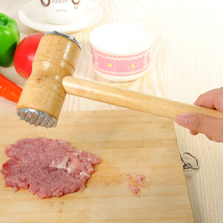Multifunctional Double-Sided Wooden Handle Meat Hammer Kitchen Steak Tendon Breaker - Wooden Handle