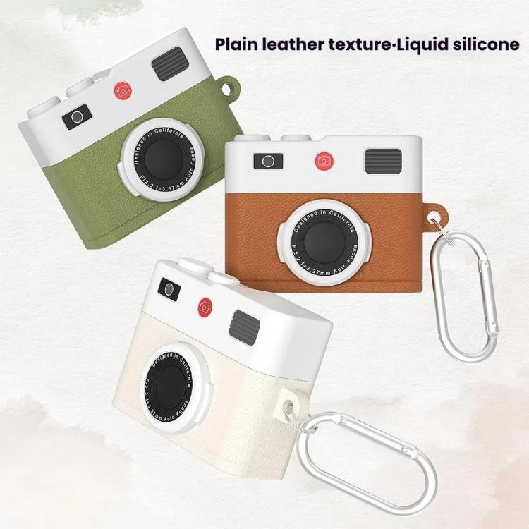 For AirPods 4 Earphone Silicone Retro Camera Design Cover Protective Case