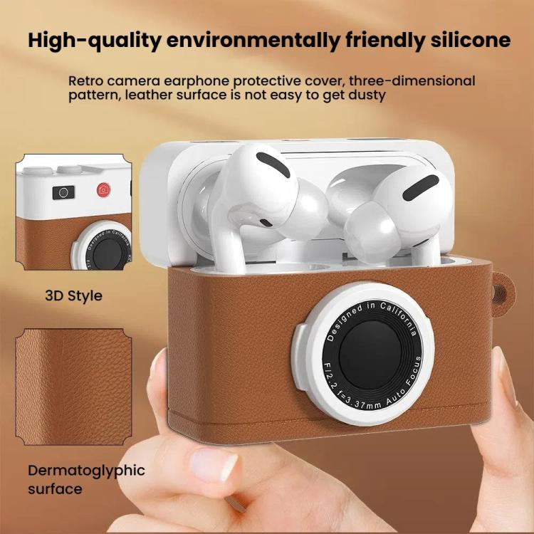 For AirPods 4 Earphone Silicone Retro Camera Design Cover Protective Case