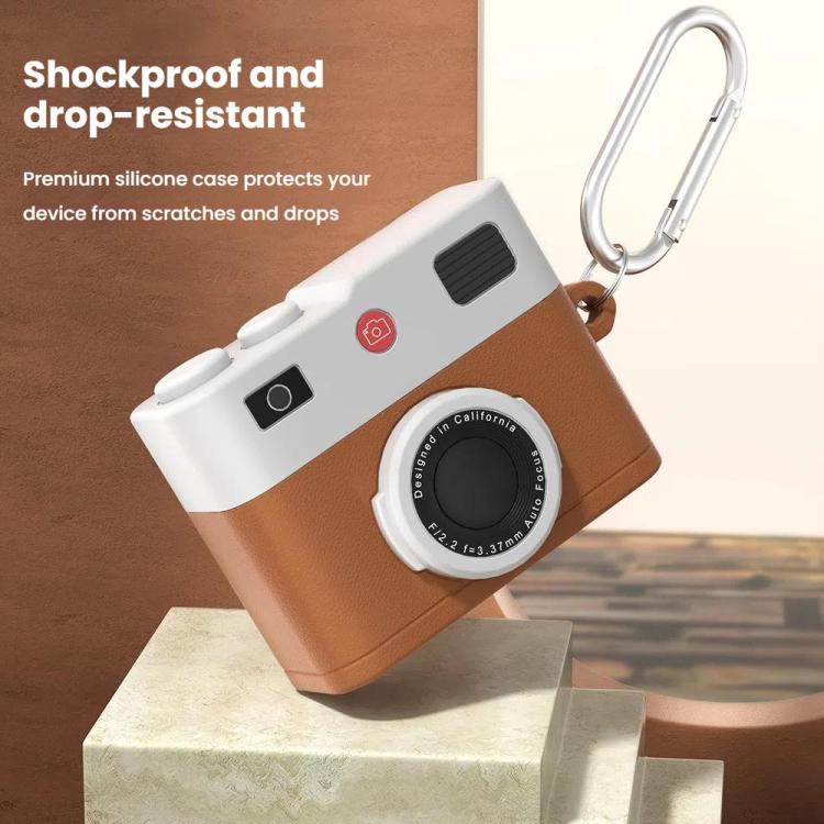For AirPods 4 Earphone Silicone Retro Camera Design Cover Protective Case