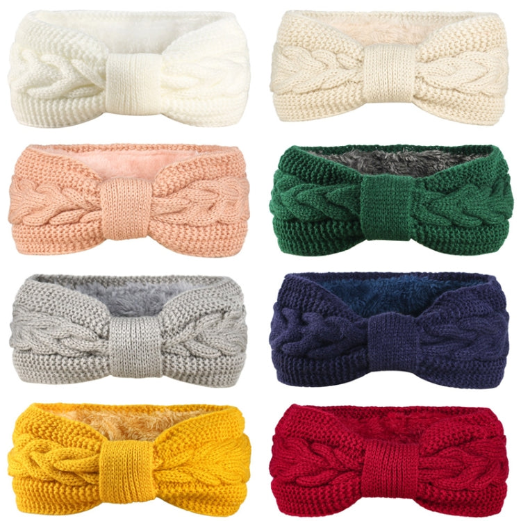 Women Fall Winter Fluffy Knitted Headbands Woolen Twist Sports Warm Ear Protectors Headcovers