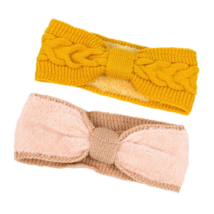 Women Fall Winter Fluffy Knitted Headbands Woolen Twist Sports Warm Ear Protectors Headcovers