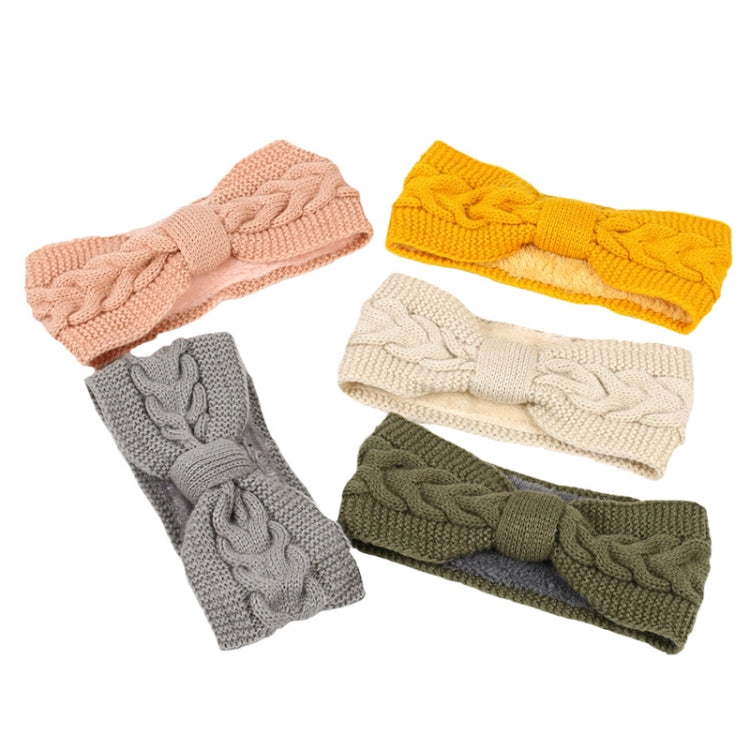 Women Fall Winter Fluffy Knitted Headbands Woolen Twist Sports Warm Ear Protectors Headcovers