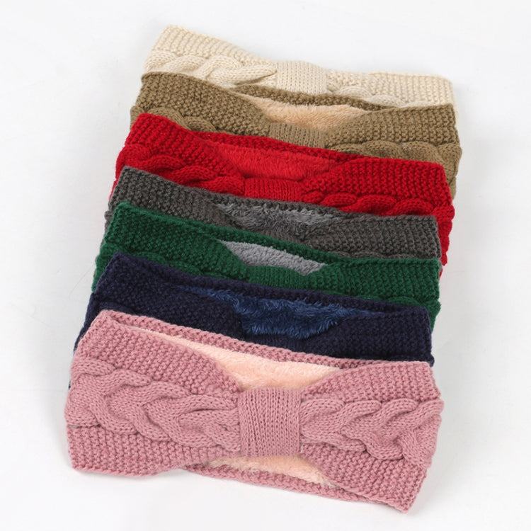 Women Fall Winter Fluffy Knitted Headbands Woolen Twist Sports Warm Ear Protectors Headcovers