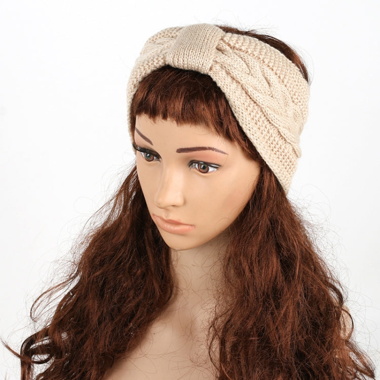 Women Fall Winter Fluffy Knitted Headbands Woolen Twist Sports Warm Ear Protectors Headcovers