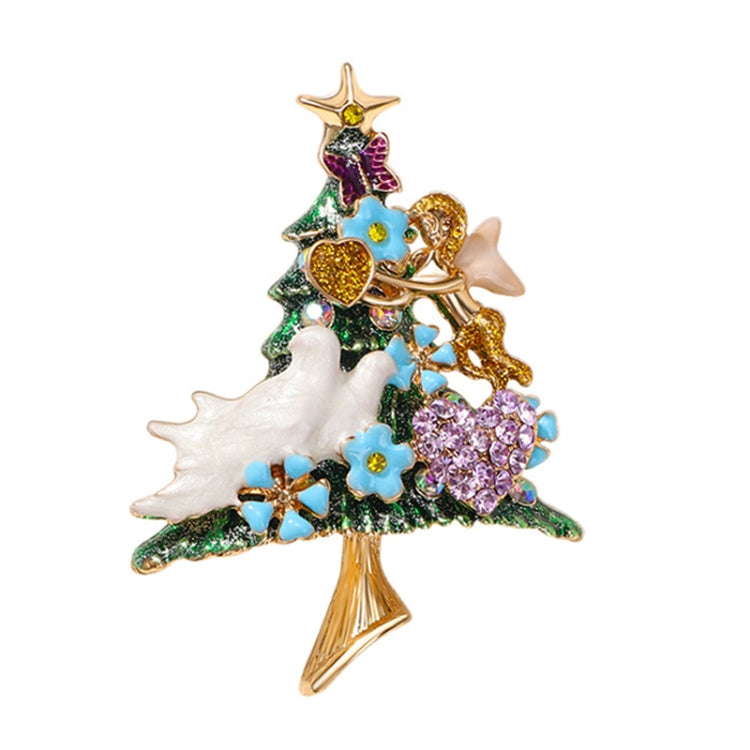 HC0729 Christmas Brooch Fall Winter Jacket Sweater Pin Ornament Christmas Tree Corsage With Diamonds