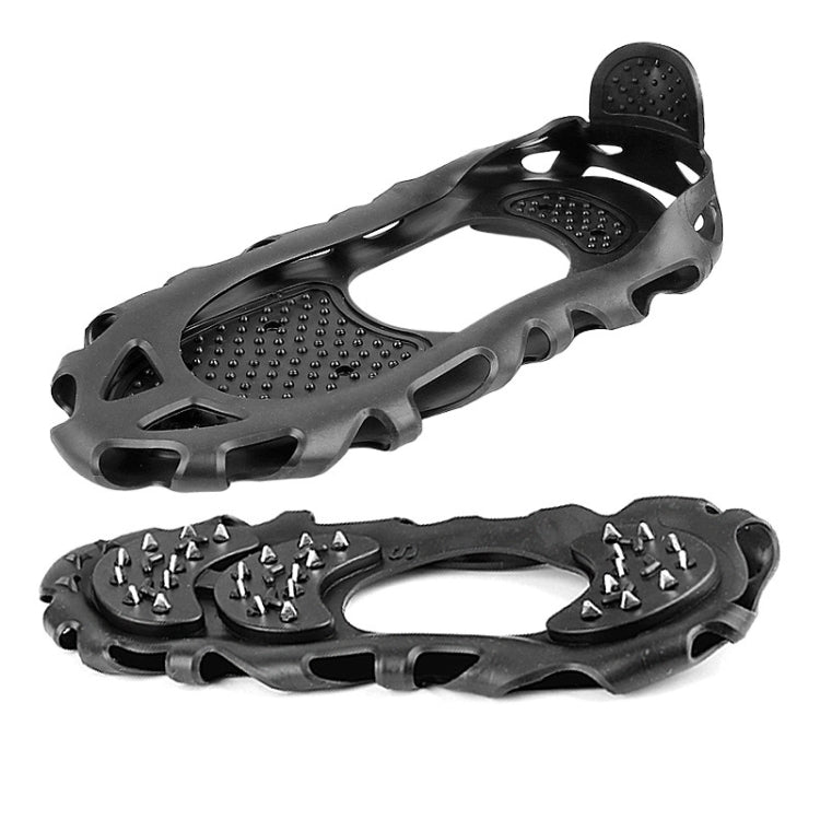 30 Point Cleats Crampons Spikes for Walking, Jogging, Hiking, Mountaineering Ice Snow Grips, Size: S - Black