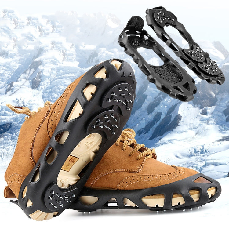 30 Point Cleats Crampons Spikes for Walking, Jogging, Hiking, Mountaineering Ice Snow Grips, Size: L - Black