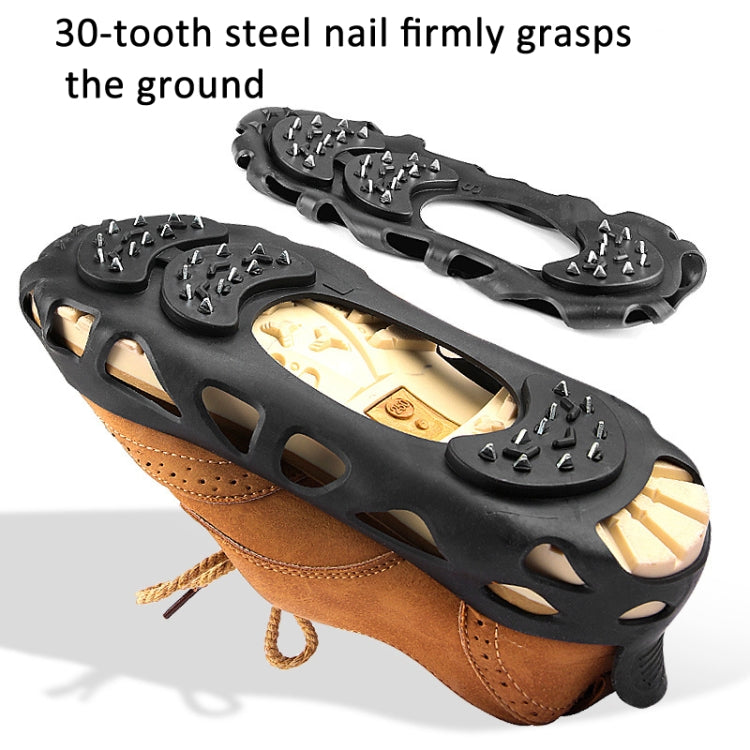 30 Point Cleats Crampons Spikes for Walking, Jogging, Hiking, Mountaineering Ice Snow Grips, Size: S - Black