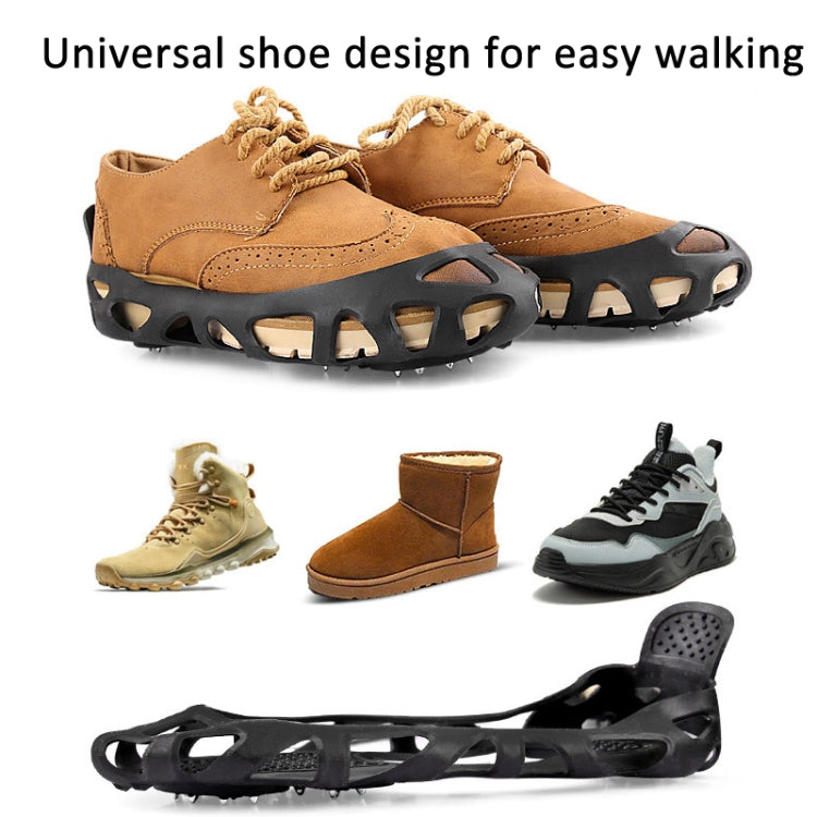 30 Point Cleats Crampons Spikes for Walking, Jogging, Hiking, Mountaineering Ice Snow Grips, Size: S - Black