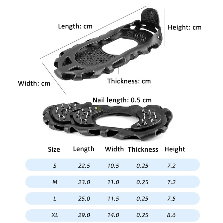 30 Point Cleats Crampons Spikes for Walking, Jogging, Hiking, Mountaineering Ice Snow Grips, Size: XL - Black