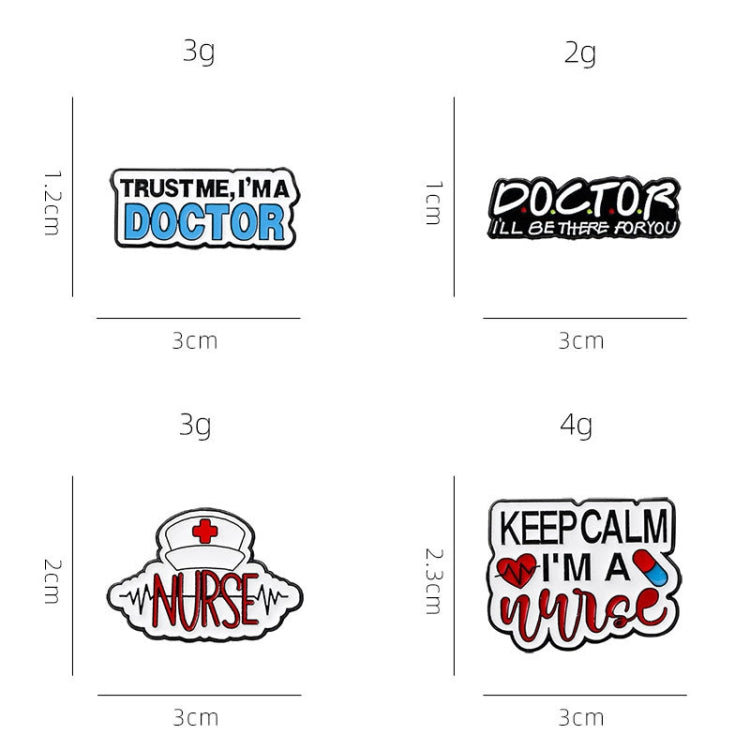 CZ0652-2 Medical Series Metal Badge Alphabetical Nurse Doctor Brooch Alloy Enamel Pins Corsage