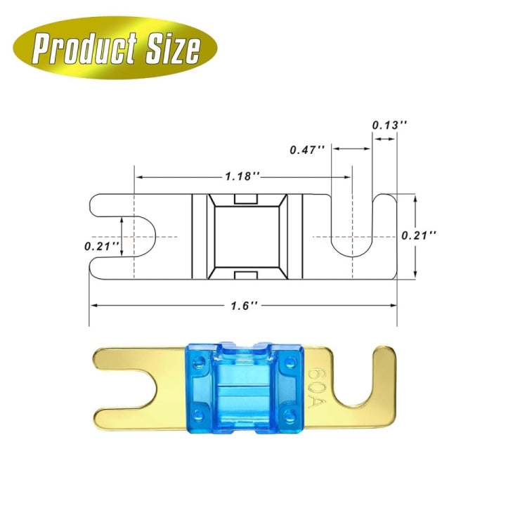 8pcs/Set 12V-58V Mini ANL High Current Bolt-on Fuse - 20A-150A