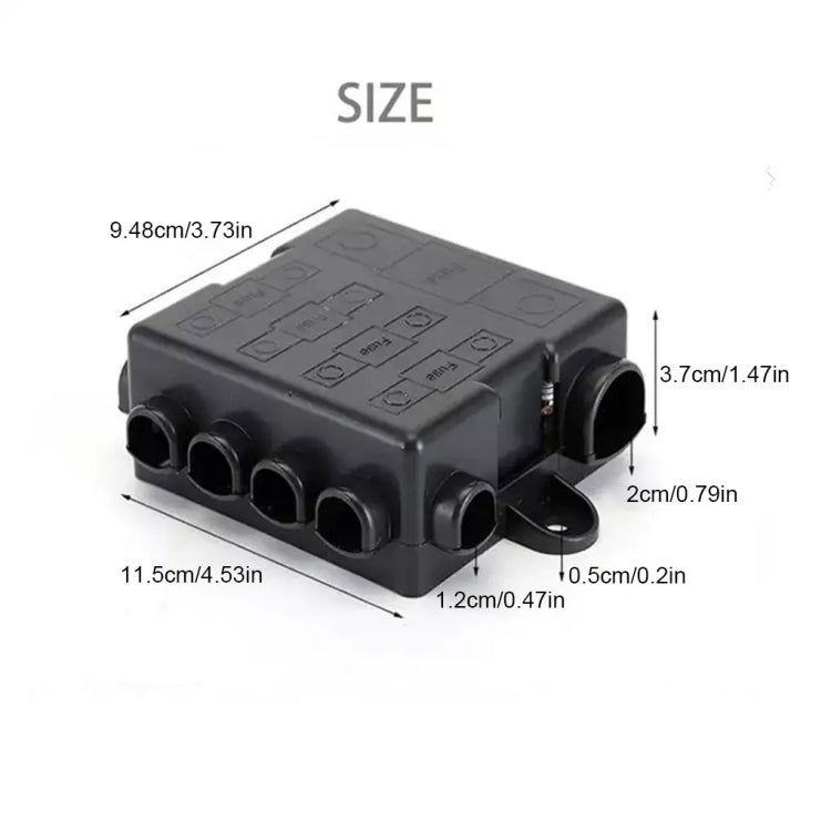 Five-Way One-Input Four-Output Fuse Box RV Power Supply Modification, Specifications: Fuse Box + Fuse