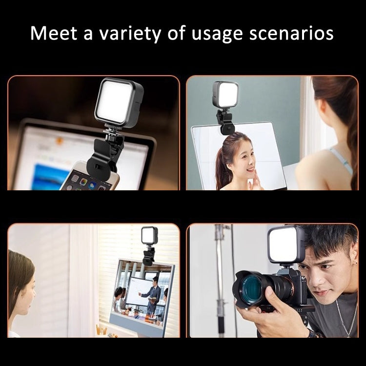Clip Fill Light with PTZ Video Conference Mobile Phone Camera Photography Lamp, Spec: Rechargeable 3-color Light