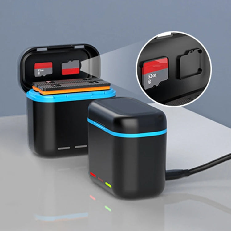 For Insta360 X3 Battery Charger Dual Battery Storage Charging Case - Black
